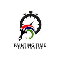 time paint logo symbol illustration design vector