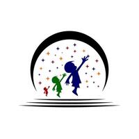 Happy Kid Star logo design illustration vector