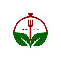 vegan food logo illustration design vector