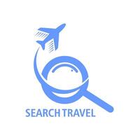 airplane search logo illustration design vector