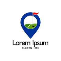 golf course point location logo design illustration vector