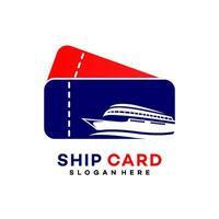 Embarcacion tarjeta logo modelo ilustración diseño vector