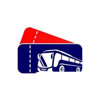 Bus ticket logo illustration design vector