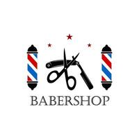 barbería logo símbolo ilustración diseño vector