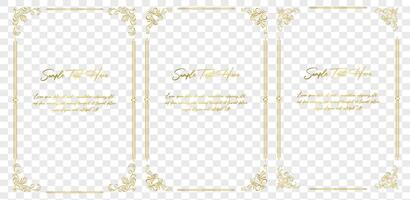 Vintage frame elegant frames set vector