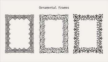 Vintage frame elegant frames set vector