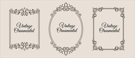 Vintage frame elegant frames set vector