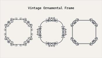 Vintage frame elegant frames set vector