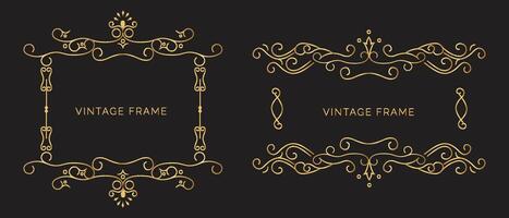 Vintage frame elegant frames set vector