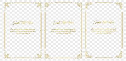 Vintage frame elegant frames set vector