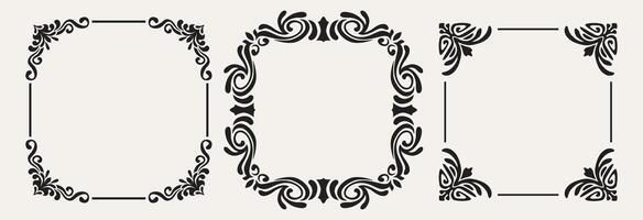 Vintage frame elegant frames set vector