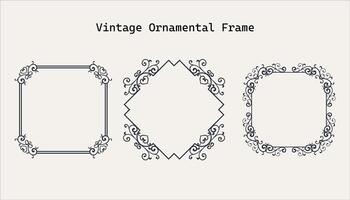 Vintage frame elegant frames set vector