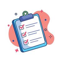 Colorful Checklist Clipboard Illustration Concepts vector