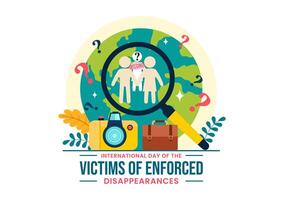 International Day of the Victims of Enforced Disappearances Illustration on August 30 with Missing Person or Lost People in Flat Background vector