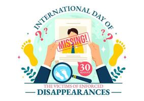 International Day of the Victims of Enforced Disappearances Illustration on August 30 with Missing Person or Lost People in Flat Background vector