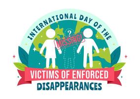 International Day of the Victims of Enforced Disappearances Illustration on August 30 with Missing Person or Lost People in Flat Background vector