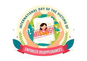 International Day of the Victims of Enforced Disappearances Illustration on August 30 with Missing Person or Lost People in Flat Background vector