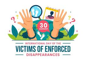 International Day of the Victims of Enforced Disappearances Illustration on August 30 with Missing Person or Lost People in Flat Background vector