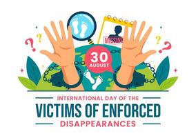 International Day of the Victims of Enforced Disappearances Illustration on August 30 with Missing Person or Lost People in Flat Background vector