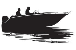 driving speed boat silhouette collection vector
