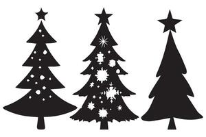 Christmas tree silhouette Clipart bundle pro design vector