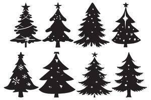 Christmas tree silhouette Clipart bundle pro design vector