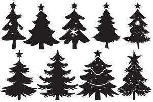 silueta Navidad árbol haz vector