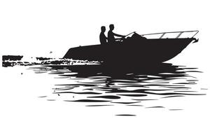 driving speed boat silhouette collection vector