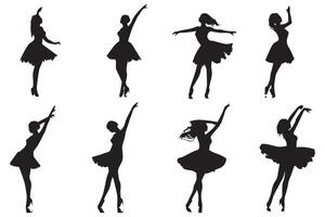 set of dancer silhouette design vector