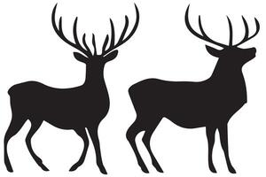 bundle of deer black silhouette pro design vector