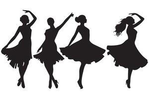 Ballerina silhouette Dancers isolated on white background. female ballet dancers vector