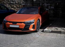 Minsk, Belarus, April 16, 2024 - Luxury electric car Audi photo