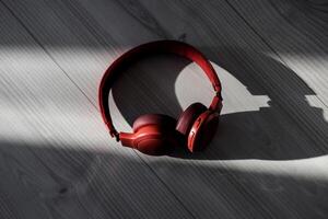 Red Wireless surround headphones photo