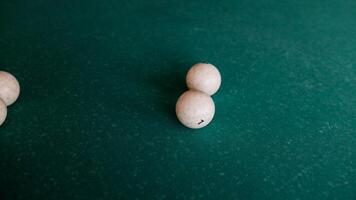 pool balls on table photo