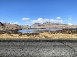 A view of the Scotland Countryside near the Glencoe Mountains photo