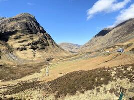A view of the Scotland Countryside near the Glencoe Mountains photo