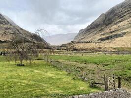 A view of the Scotland Countryside near the Glencoe Mountains photo