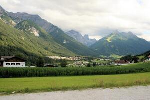 A view of the Austrian Mountains in the summer photo