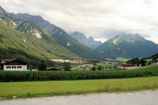 A view of the Austrian Mountains in the summer
