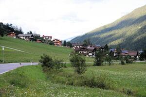 A view of the Austrian Mountains in the summer photo