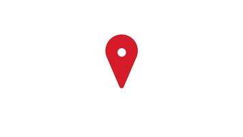 animated location pin pointer map pin with alpha channel or transparent background video
