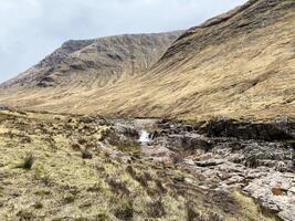 A view of the Scotland Countryside near the Glencoe Mountains photo