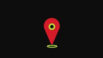 animated location pin pointer map pin with alpha channel or transparent background video