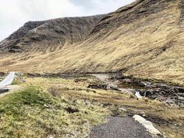 A view of the Scotland Countryside near the Glencoe Mountains photo