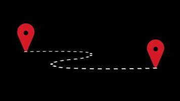 Animé emplacement épingle aiguille carte épingle avec alpha canal ou transparent Contexte video