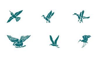 aves vectores icono conjunto