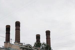 industrial brick pipes. photo