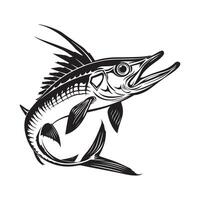 barracuda pescado diseño ilustración en blanco antecedentes vector