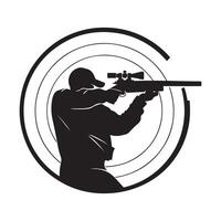 Shooting Club Logo Design. Illustration with flat style. vector