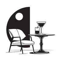 Black and white armchair Image Design vector